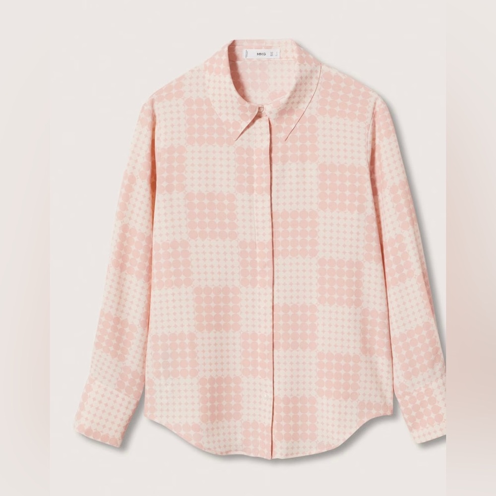 COPY - MANGO New with tags light pink and white.Buttoned flowy shirt